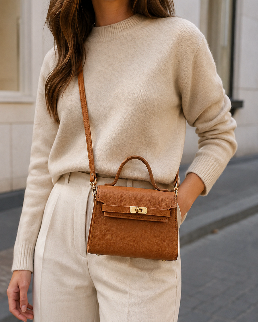 Bolso Clara camel llevado cruzado
